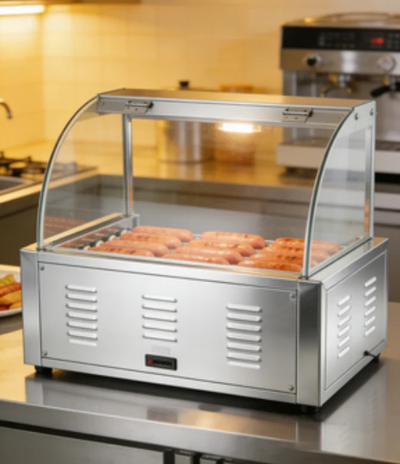 Hot Dog Roller Grill Commercial - Griglia Elettrica Certificata per Hot Dog,