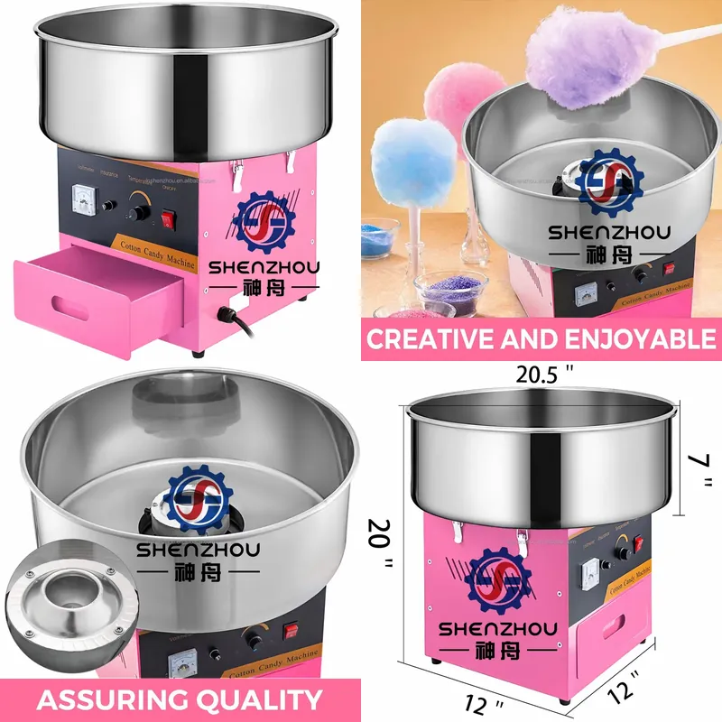 Commercial Cotton Candy Cart - Macchina Professionale Elettrica Automatica per Zucchero